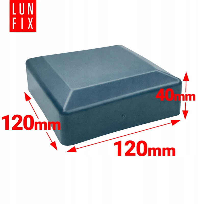 Nasadka zewnętrzna na słupek kwadratowy 120x120 mm, czarna – 10 szt.