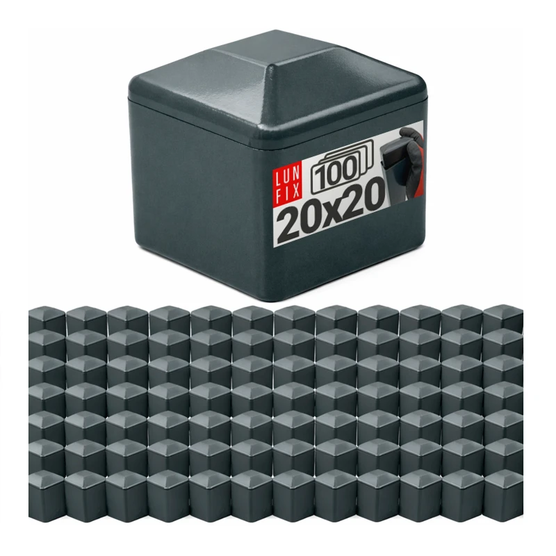 Vnější krytka na čtvercový sloupek 20x20 mm, grafitová, 100 ks.