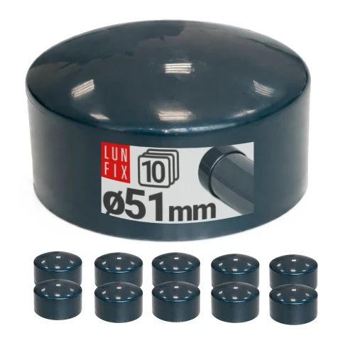 Vnější krytka na kulatý sloupek Ø51 mm, grafitová, 10 ks.