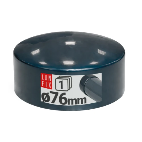 Vnější krytka na kulatý sloupek Ø76 mm, grafitová, 1 ks.