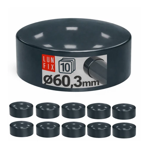 Vnější krytka na kulatý sloupek Ø60,3 mm, grafitová, 10 ks.