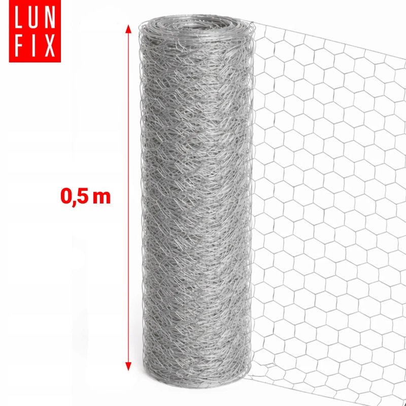 Siatka heksagonalna metalowa 13x13 mm, gr. 0,7 mm, ocynkowana h1 25 mb – hodowlana, na woliery, dla kota na balkon, przeciw ptakom