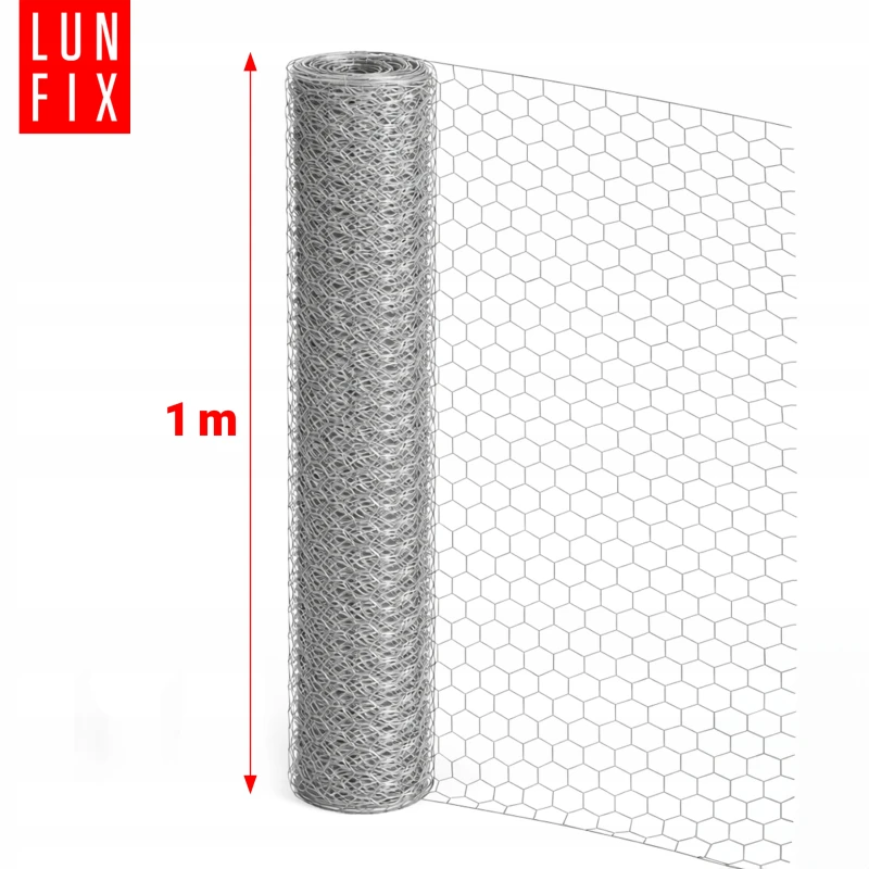 Siatka heksagonalna metalowa 13x13 mm, gr. 0,7 mm, ocynkowana h1 5 mb – hodowlana, na woliery, dla kota na balkon, przeciw ptakom