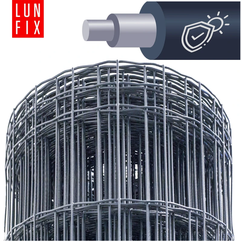 Siatka ogrodzeniowa antracytowa 100x50 mm fi2,5 mm h2 m 25mb - powlekana siatka zgrzewana premium