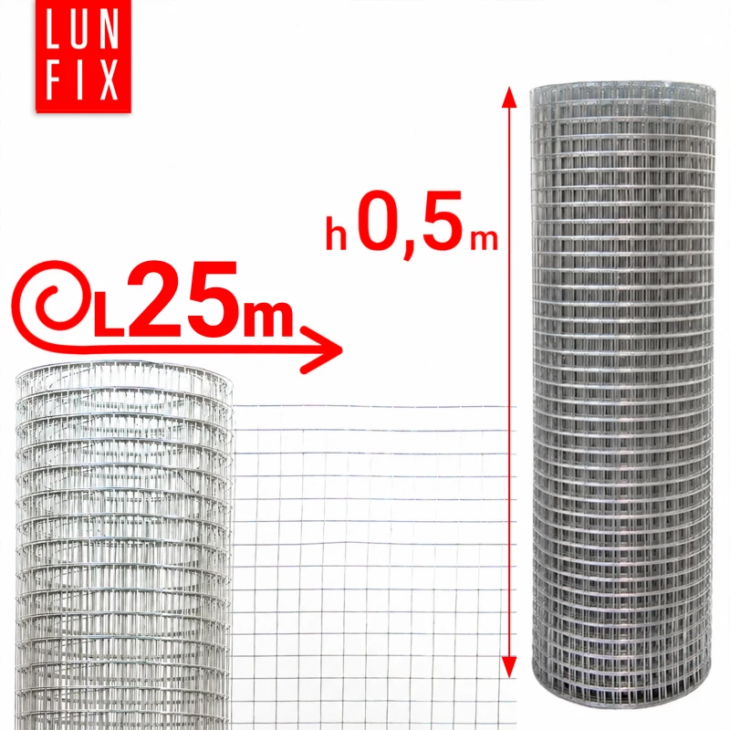 Pozinkované svařované pletivo, oko 19x19 mm, drát Ø1 mm, výška 0,5 m, délka 25 m – chovatelské a na voliéry