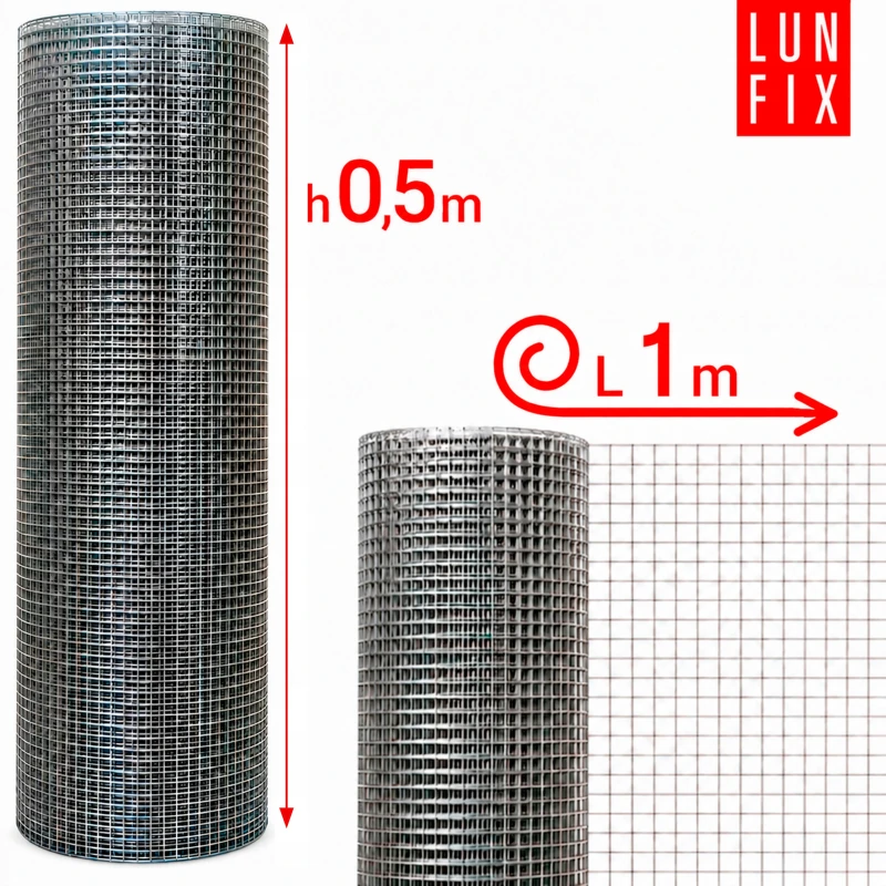 Pozinkované svařované pletivo, oko 6x6 mm, drát Ø0,6 mm, výška 0,5 m, délka 1 m – proti krtkům, kunám a hrabošům
