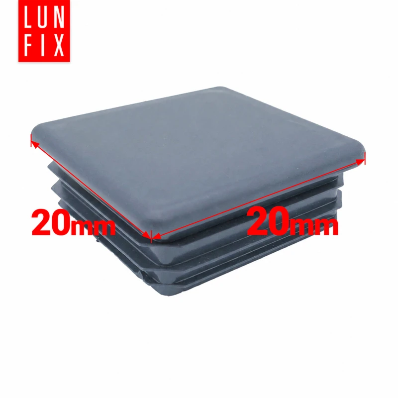 Grafitová záslepka pro čtvercový plotový sloupek 20x20 mm, 100 ks.