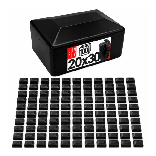 Černá záslepka pro obdélníkový plotový sloupek 20x30 mm, 100 ks.