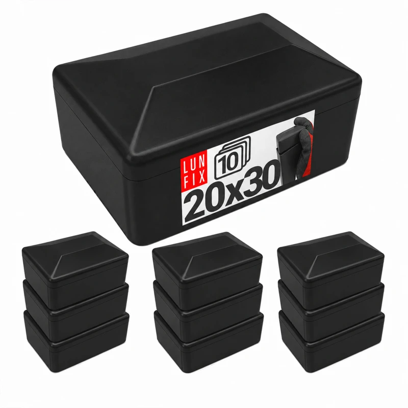 Černá záslepka pro obdélníkový plotový sloupek 20x30 mm, 10 ks.