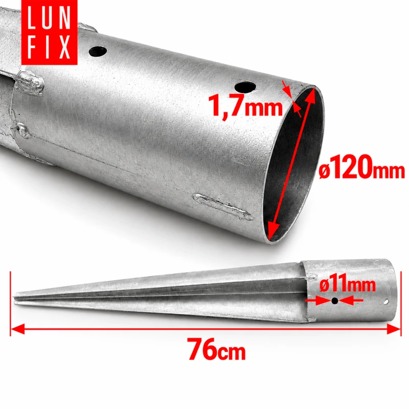 Zatloukací kruhová patka sloupku Ø120 mm, 1 ks.