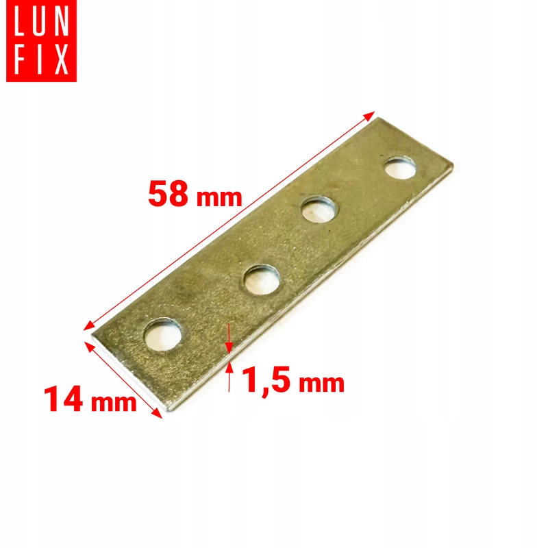 Łącznik płaski 60x14 ciesielski metalowy meblowy 10szt. - Lun Fix