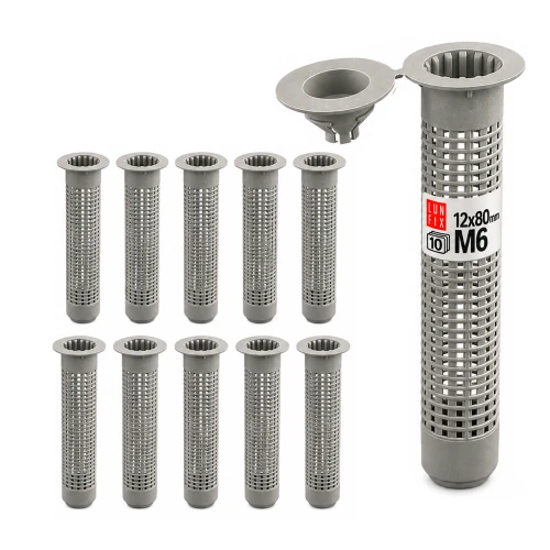 Sítové pouzdro pro chemickou kotvu 12x80 mm, pro závit M6, 10 ks.
