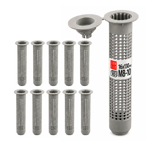 Sítové pouzdro pro chemickou kotvu 16x130 mm, pro závity M8–M10, 10 ks.