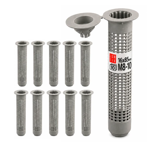 Sítové pouzdro pro chemickou kotvu 16x85 mm, pro závity M8–M10, 10 ks.