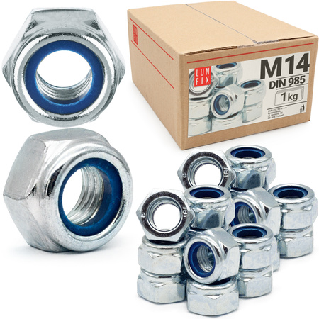 Samojistná matice M14 DIN 985 šestihranná pozinkovaná 1kg