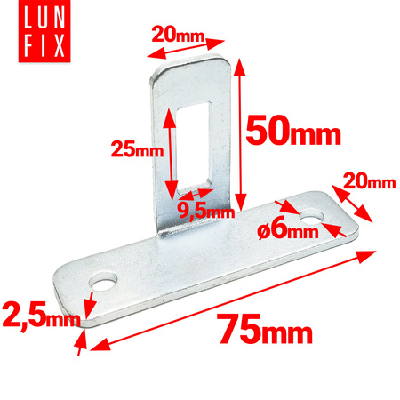 Příchytka typu T na plotové panely pozinkovaná 1ks.