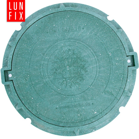 Poklop šachty, víko DN 600 mm, 60 cm, zelený A15 1,5 t