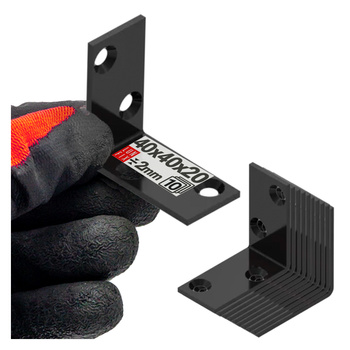 Černý montážní úhelník 40x40x20x2 10ks.