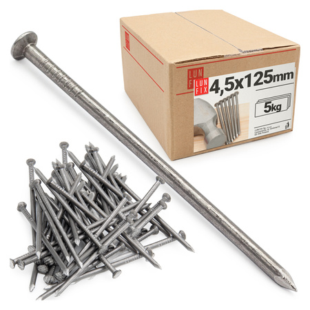 Stavební hřebíky 4,5x125 mm 5" černé 5kg