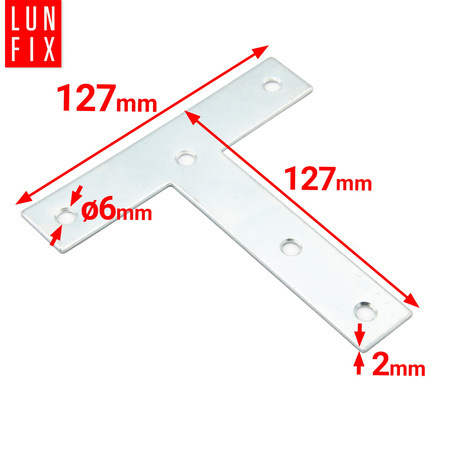 Plochá spojka typu "T" 127x127x25x2,0 mm KT127 1 ks
