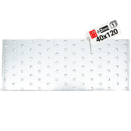 Perforovaná deska 120x40x2 PP3 plochá tesařská spojka 1ks.