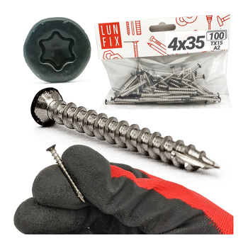 Šroub s černou hlavou nerezový 4x35 mm 100ks.