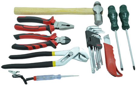 Sada nářadí stolek lopata klíče skříňka na nářadí