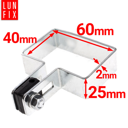 Příchytka plotového panelu koncová 40x60mm stříbrná