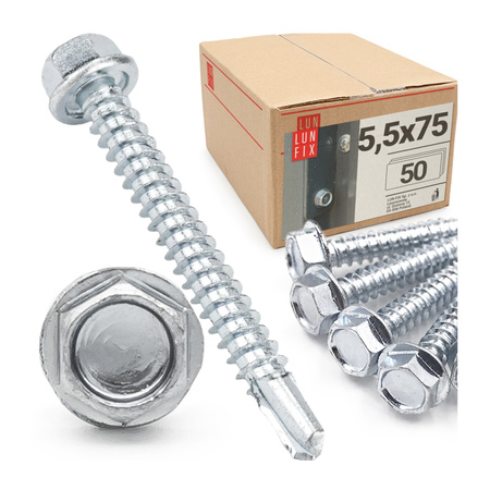 Samovrtný šroub 5,5x75 šestihranný DIN7504K pozinkovaný 50ks.