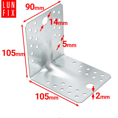Úhelník s prolisem KPL2 105x105x90x2,0 1 ks.