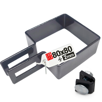 Příchytka plotového panelu koncová 80x80mm šedá