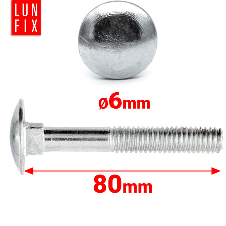 Vrátový šroub M6x80mm pozinkovaný