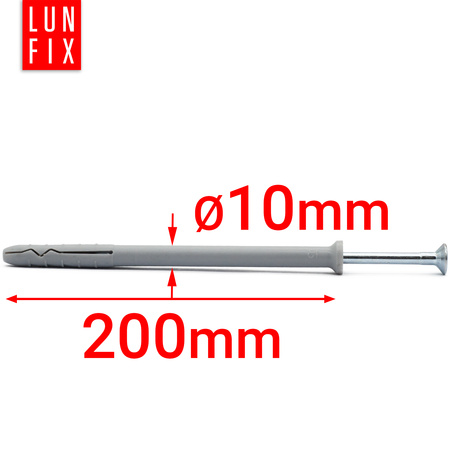 Hmoždinky natloukací 10x200 rozpěrné se zápustnou hlavou 50 ks.