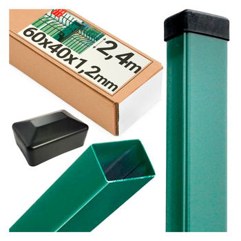 Plotový sloupek 0x40x2400 tl. 1,2 mm, zelený