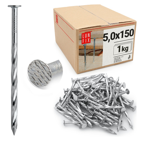 Šroubové hřebíky 5x150 mm 6" pozinkované 1kg
