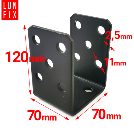 Patka k našroubovaní černý typ U 70 mm