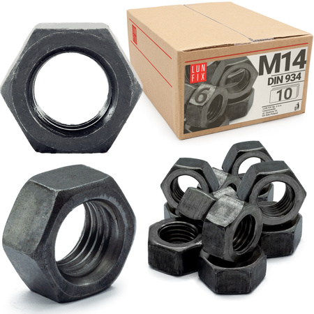 Šestihranná matice M14 DIN 934 třída 6 černá 10ks.