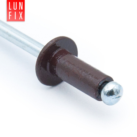 Nýt trhací 4,8x8mm hliník/ocel se zapuštěnou hlavou 100ks hnědý RAL8017