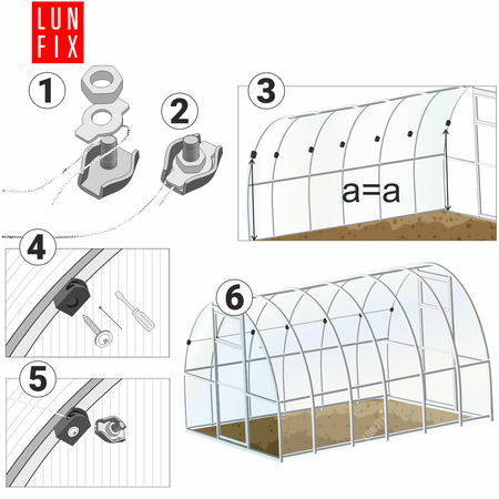 Sada na podepření rostlin pro skleníky LUN FIX o délce 10m