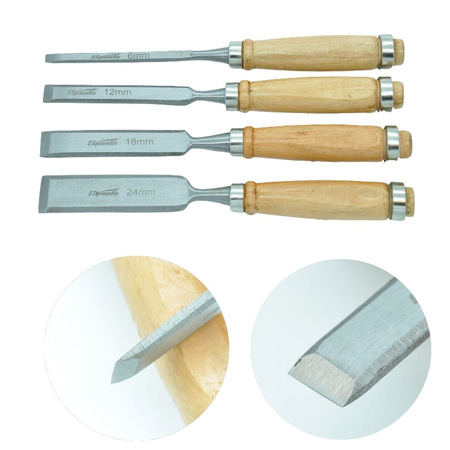 Sada dlát na dřevo (6-12-18-24mm) 4 dláta