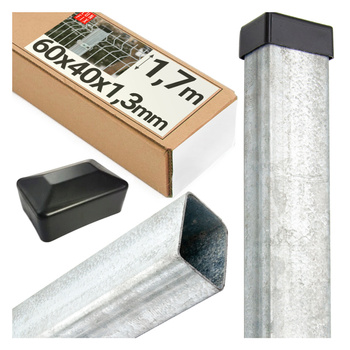 Plotový sloupek 60x40x1700 tloušťka 2 mm, pozinkovaný