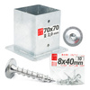 Šroubovací kotevní patka 7x7 + šrouby