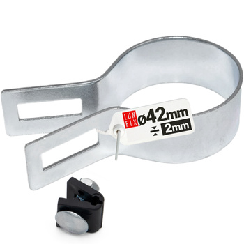 Příchytka plotového panelu koncová fi42 mm stříbrná