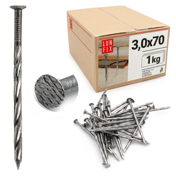 Šroubové hřebíky 3x70 mm černé 1kg