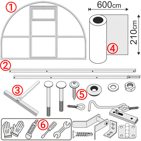 Polykarbonátový skleník 3x10m, profil 20x20mm, 6mm