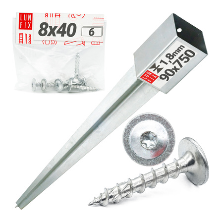 Zatloukací patka 9 cm + šrouby