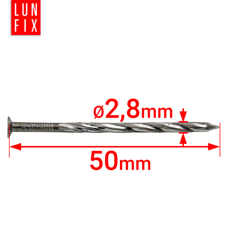 Šroubové hřebíky 2,8 x 50 mm 2" černý 1 kg