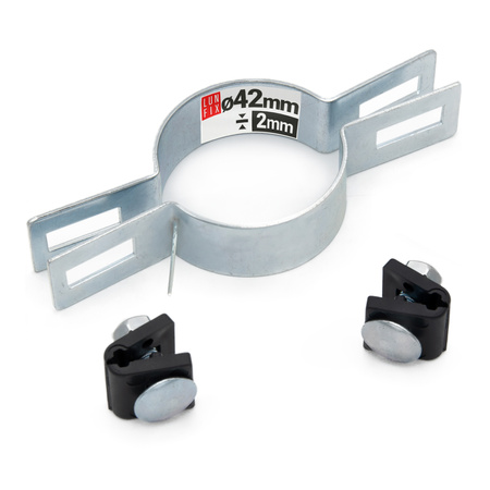 Příchytka plotového panelu průběžná fi42mm stříbrná