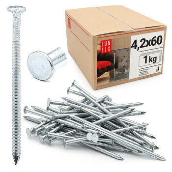 Vroubkované hřebíky 4,2x60 mm pozinkované 1kg