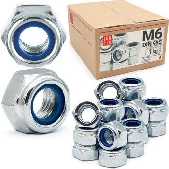 Samojistná matice M6 DIN 985 šestihranná pozinkovaná 1kg
